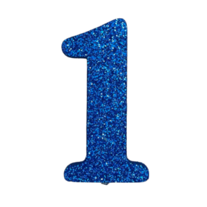 NÚMERO GRANDE LISO TELGOPOR AZUL 1 (9,5cm x3) FyM