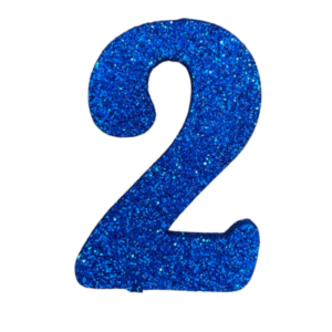 NÚMERO GRANDE LISO TELGOPOR AZUL 2 (9,5cm x3) FyM