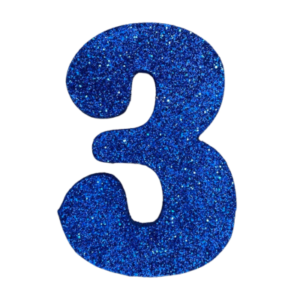NÚMERO GRANDE LISO TELGOPOR AZUL 3 (9,5cm x3) FyM