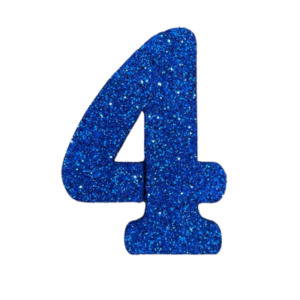 NÚMERO GRANDE LISO TELGOPOR AZUL 4 (9,5cm x3) FyM