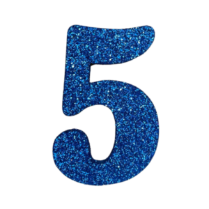 NÚMERO GRANDE LISO TELGOPOR AZUL 5 (9,5cm x3) FyM