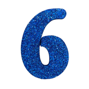 NÚMERO GRANDE LISO TELGOPOR AZUL 6 (9,5cm x3) FyM