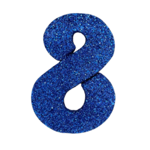 NÚMERO GRANDE LISO TELGOPOR AZUL 8 (9,5cm x3) FyM