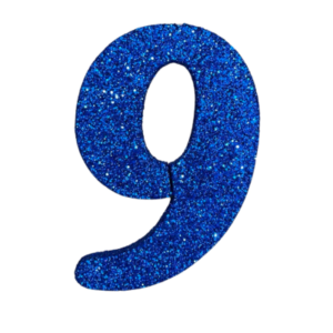 NÚMERO GRANDE LISO TELGOPOR AZUL 9 (9,5cm x3) FyM