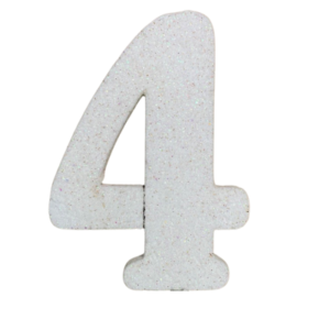 NÚMERO GRANDE LISO TELGOPOR BLANCO 4 (9,5cm x3) FyM