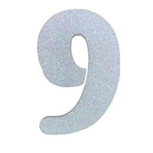 NÚMERO GRANDE LISO TELGOPOR BLANCO 9 (9,5cm x3) FyM