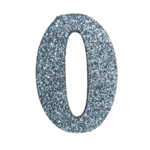 NÚMERO GRANDE LISO TELGOPOR PLATEADO 0 (9,5cm x3) FyM