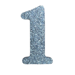 NÚMERO GRANDE LISO TELGOPOR PLATEADO 1 (9,5cm x3) FyM