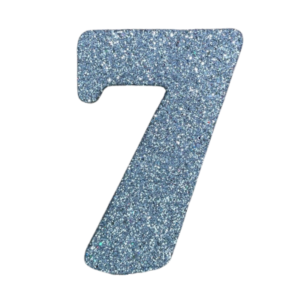 NÚMERO GRANDE LISO TELGOPOR PLATEADO 7 (9,5cm x3) FyM