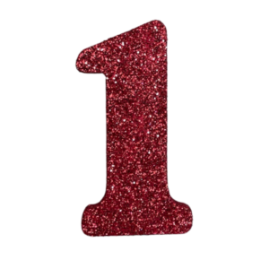 NÚMERO GRANDE LISO TELGOPOR ROJO 1 (9,5cm x3) FyM