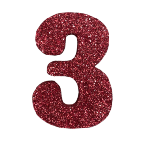 NÚMERO GRANDE LISO TELGOPOR ROJO 3 (9,5cm x3) FyM