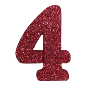NÚMERO GRANDE LISO TELGOPOR ROJO 4 (9,5cm x3) FyM