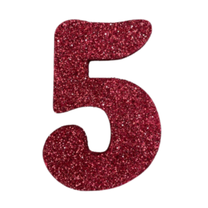 NÚMERO GRANDE LISO TELGOPOR ROJO 5 (9,5cm x3) FyM