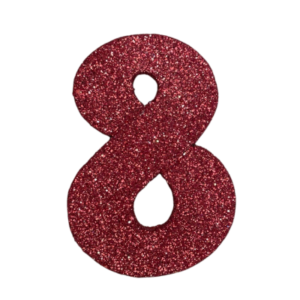 NÚMERO GRANDE LISO TELGOPOR ROJO 8 (9,5cm x3) FyM
