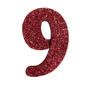 NÚMERO GRANDE LISO TELGOPOR ROJO 9 (9,5cm x3) FyM