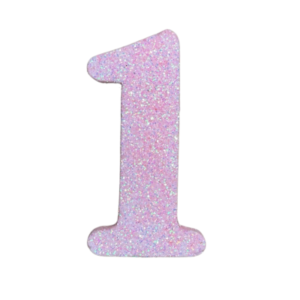 NÚMERO GRANDE LISO TELGOPOR ROSA BEBE 1 (9,5cm x3) FyM