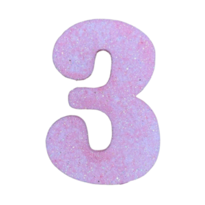 NÚMERO GRANDE LISO TELGOPOR ROSA BEBE 3 (9,5cm x3) FyM