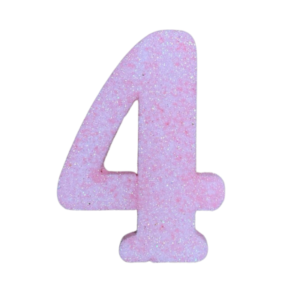 NÚMERO GRANDE LISO TELGOPOR ROSA BEBE 4 (9,5cm x3) FyM