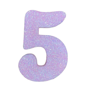 NÚMERO GRANDE LISO TELGOPOR ROSA BEBE 5 (9,5cm x3) FyM