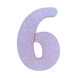 NÚMERO GRANDE LISO TELGOPOR ROSA BEBE 6 (9,5cm x3) FyM