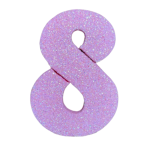 NÚMERO GRANDE LISO TELGOPOR ROSA BEBE 8 (9,5cm x3) FyM