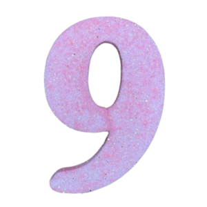 NÚMERO GRANDE LISO TELGOPOR ROSA BEBE 9 (9,5cm x3) FyM
