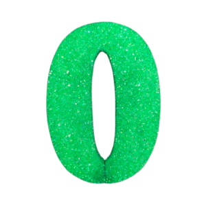 NÚMERO GRANDE LISO TELGOPOR VERDE MANZANA 0 (9,5cm x3) FyM