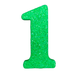 NÚMERO GRANDE LISO TELGOPOR VERDE MANZANA 1 (9,5cm x3) FyM