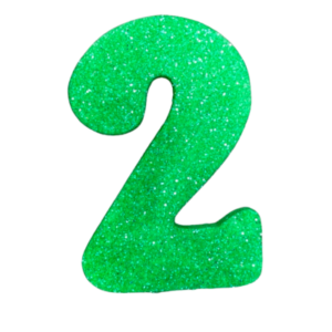 NÚMERO GRANDE LISO TELGOPOR VERDE MANZANA 2 (9,5cm x3) FyM