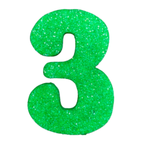 NÚMERO GRANDE LISO TELGOPOR VERDE MANZANA 3 (9,5cm x3) FyM