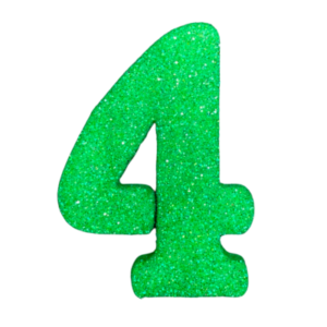 NÚMERO GRANDE LISO TELGOPOR VERDE MANZANA 4 (9,5cm x3) FyM