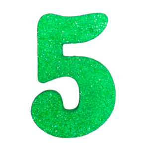 NÚMERO GRANDE LISO TELGOPOR VERDE MANZANA 5 (9,5cm x3) FyM