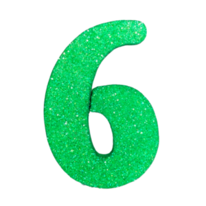 NÚMERO GRANDE LISO TELGOPOR VERDE MANZANA 6 (9,5cm x3) FyM