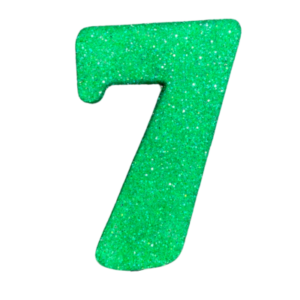 NÚMERO GRANDE LISO TELGOPOR VERDE MANZANA 7 (9,5cm x3) FyM