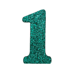 NÚMERO GRANDE LISO TELGOPOR VERDE OSCURO 1 (9,5cm x3) FyM