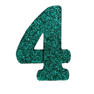NÚMERO GRANDE LISO TELGOPOR VERDE OSCURO 4 (9,5cm x3) FyM
