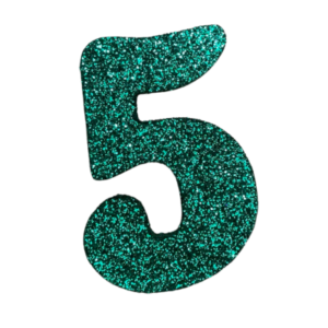 NÚMERO GRANDE LISO TELGOPOR VERDE OSCURO 5 (9,5cm x3) FyM