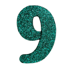 NÚMERO GRANDE LISO TELGOPOR VERDE OSCURO 9 (9,5cm x3) FyM