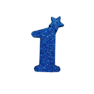 NUMERO MEDIO TELGOPOR LISO AZUL 1 (6cm x5) FyM