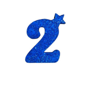 NUMERO MEDIO TELGOPOR LISO AZUL 2 (6cm x5) FyM