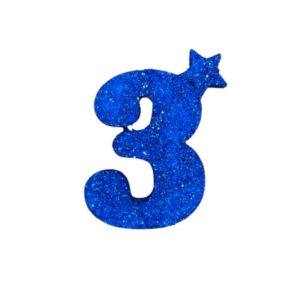 NUMERO MEDIO TELGOPOR LISO AZUL 3 (6cm x5) FyM