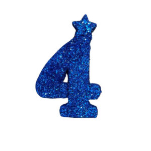 NUMERO MEDIO TELGOPOR LISO AZUL 4 (6cm x5) FyM