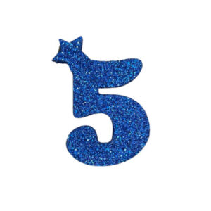 NUMERO MEDIO TELGOPOR LISO AZUL 5 (6cm x5) FyM