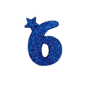 NUMERO MEDIO TELGOPOR LISO AZUL 6 (6cm x5) FyM