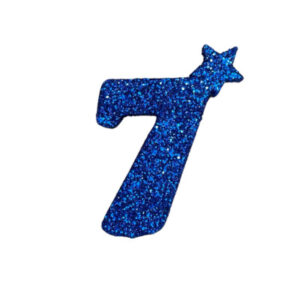 NUMERO MEDIO TELGOPOR LISO AZUL 7 (6cm x5) FyM