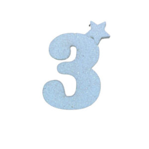 NUMERO MEDIO TELGOPOR LISO BLANCO 3 (6cm x5) FyM