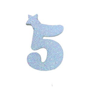 NUMERO MEDIO TELGOPOR LISO BLANCO 5 (6cm x5) FyM