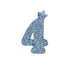 NUMERO MEDIO TELGOPOR LISO PLATEADO 4 (6cm x5) FyM