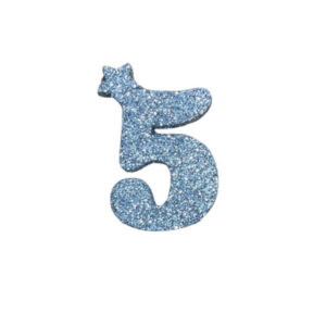 NUMERO MEDIO TELGOPOR LISO PLATEADO 5 (6cm x5) FyM