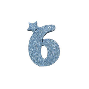 NUMERO MEDIO TELGOPOR LISO PLATEADO 6 (6cm x5) FyM